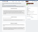 General Chemistry with Labs (CHEM 161) Review Rubric