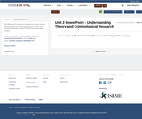 Unit 2 PowerPoint - Understanding Theory and Criminological Research Unit 2 PowerPoint - Understanding Theory and Criminological Research