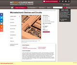 Microelectronic Devices and Circuits, Spring 2009
