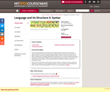 Language and its Structure II: Syntax, Fall 2003