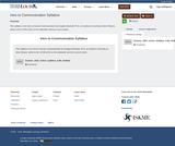 Intro to Communication Syllabus