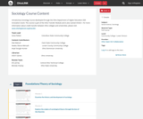 Sociology Course Content