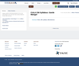 CULA 230 Syllabus: Garde Manger