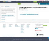 OpenStax Algebra and Trigonometry Chapter 7 Lecture Notes