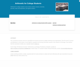 Arithmetic for College Students