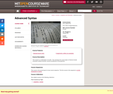 Advanced Syntax, Spring 2007