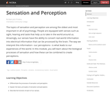 Sensation and Perception