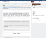 Applied Finite Mathematics by De Anza College Review Rubric