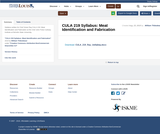 CULA 219 Syllabus: Meat Identification and Fabrication