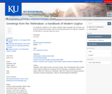 Greetings from the Teklimakan: a handbook of Modern Uyghur