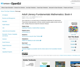 Adult Literacy Fundamentals Mathematics: Book 4