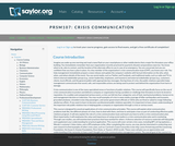 Crisis Communication Crisis Communication