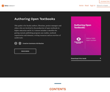 Authoring Open Textbooks Authoring Open Textbooks