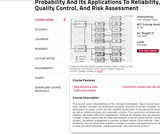 Probability And Its Applications To Reliability, Quality Control, And Risk Assessment Course Review Rubric
