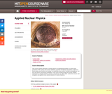 Applied Nuclear Physics, Fall 2006