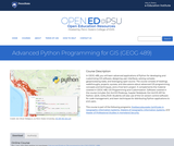 Advanced Python Programming for GIS (GEOG 489) Advanced Python Programming for GIS (GEOG 489)