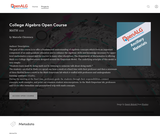 College Algebra Open Course
