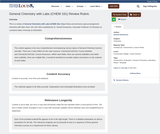 General Chemistry with Labs (CHEM 161) Review Rubric