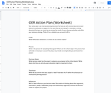 OER Action Planning Worksheet.