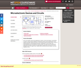 Microelectronic Devices and Circuits, Fall 2009