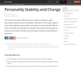 Personal Stabilty and Change