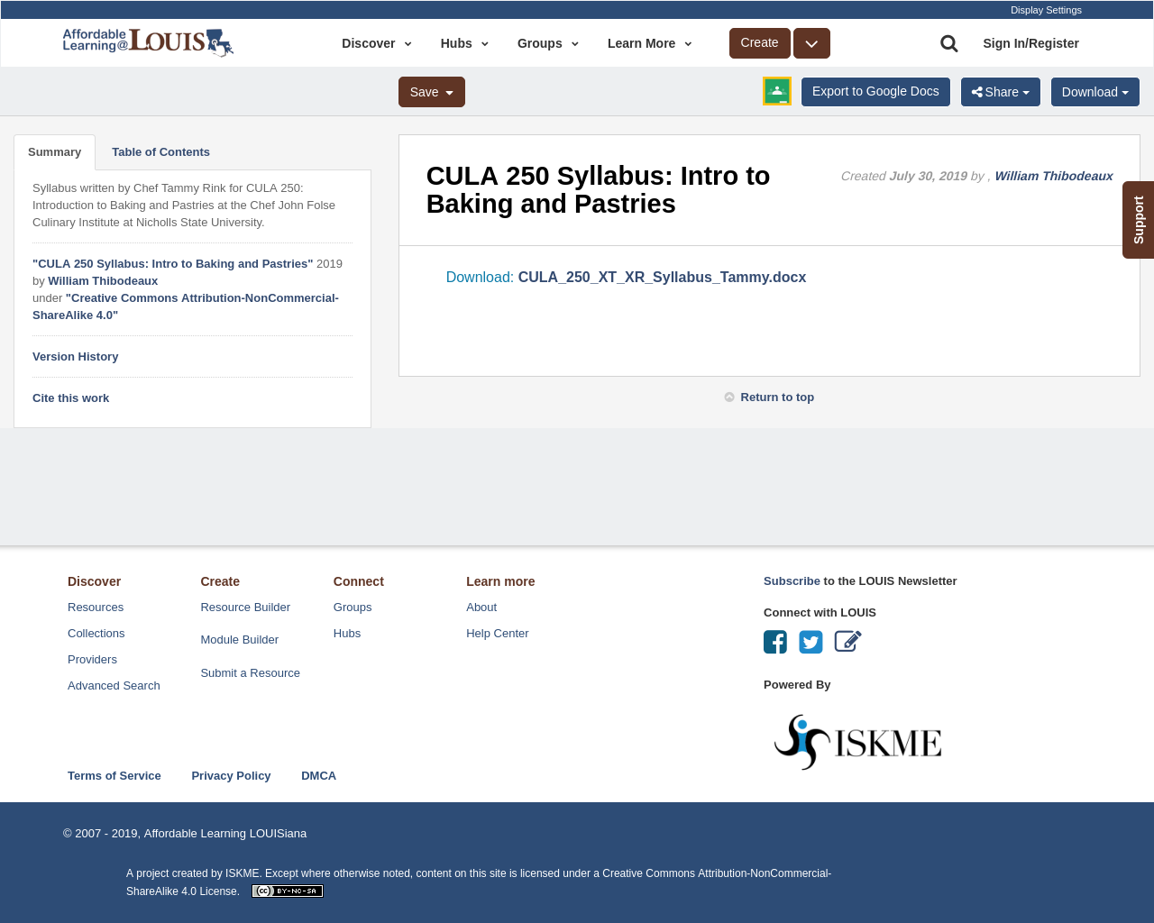 CULA 250 Syllabus: Intro to Baking and Pastries | OER Repository ...